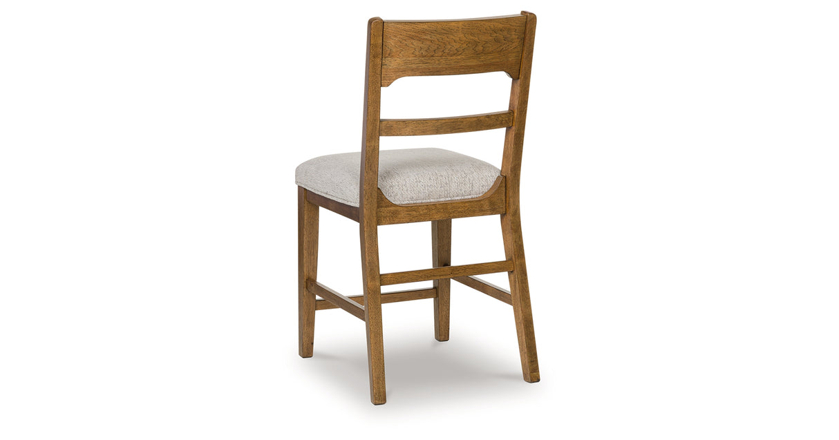 Cabalynn Oatmeal/Light Brown Counter Height Barstool, Set of 2 from Ashley Furniture - Luna Furniture