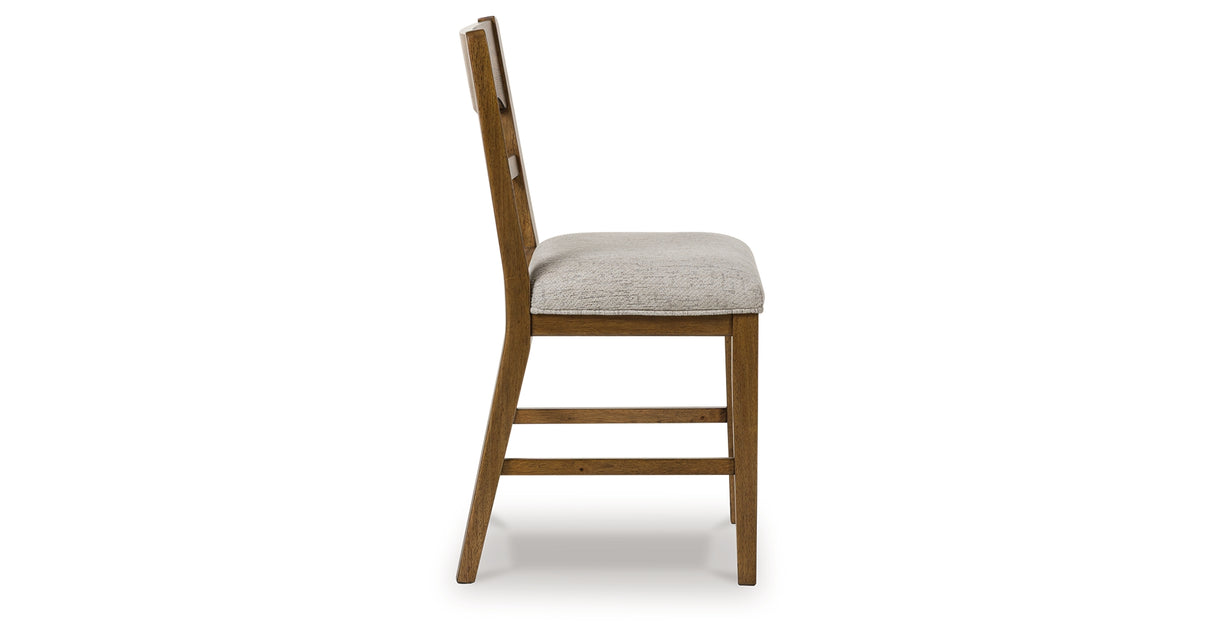 Cabalynn Oatmeal/Light Brown Counter Height Barstool, Set of 2 from Ashley Furniture - Luna Furniture