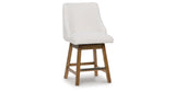 Cabalynn Oatmeal/Light Brown Counter Height Barstool, Set of 2 from Ashley - Luna Furniture