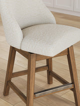 Cabalynn Counter Height Dining Table and 6 Barstools in Light Brown from Ashley - Luna Furniture