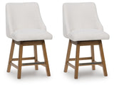 Cabalynn Counter Height Dining Table and 6 Barstools in Light Brown from Ashley - Luna Furniture