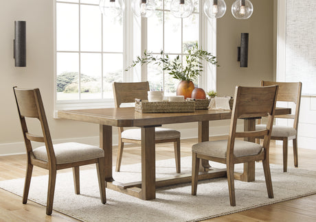 Cabalynn Light Brown Extension Dining Table and 4 Chairs from Ashley - Luna Furniture