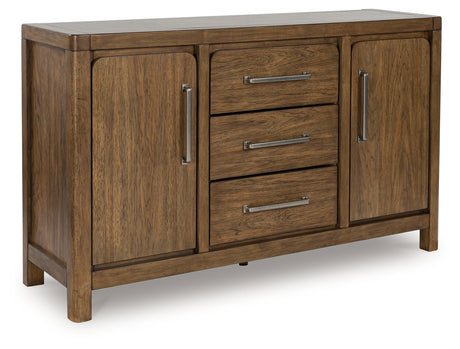 Cabalynn Counter Height Dining Table and 6 Barstools with Storage in Light Brown from Ashley Furniture - Luna Furniture