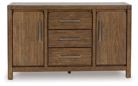 Cabalynn Counter Height Dining Table and 6 Barstools with Storage in Light Brown from Ashley Furniture - Luna Furniture