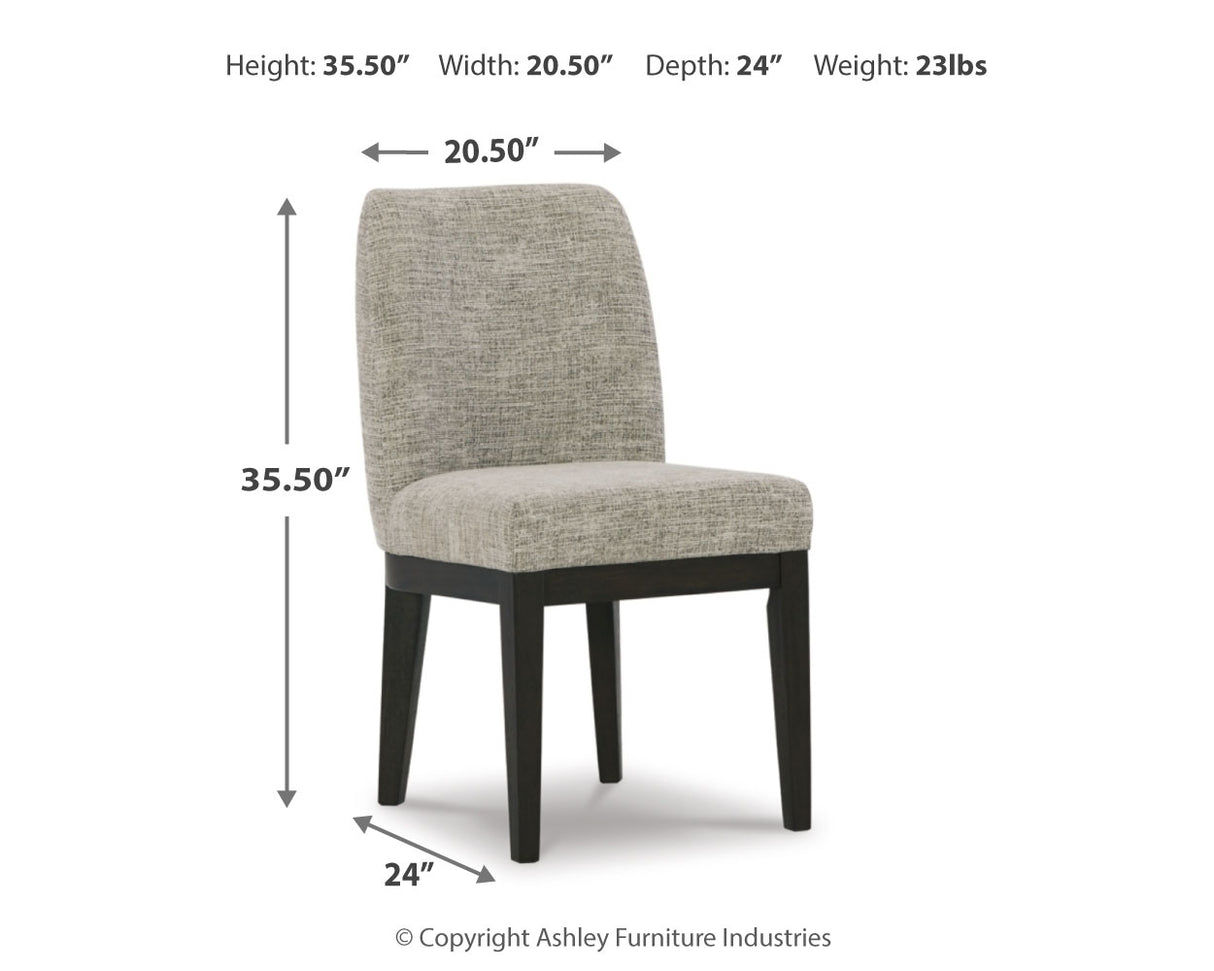 Burkhaus Beige/Dark Brown Dining Chair, Set of 2 from Ashley Furniture - Luna Furniture