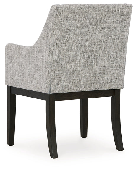 Burkhaus Beige/Dark Brown Dining Arm Chair, Set of 2 from Ashley - Luna Furniture