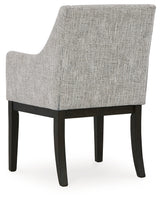 Burkhaus Beige/Dark Brown Dining Arm Chair, Set of 2 from Ashley Furniture - Luna Furniture