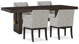 Burkhaus Dark Brown Extendable Upholstered Dining Set from Ashley - Luna Furniture