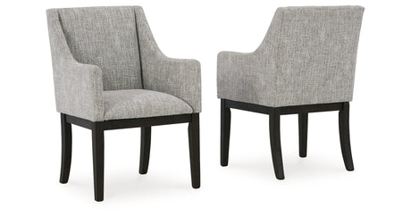Burkhaus Beige/Dark Brown Dining Arm Chair, Set of 2 from Ashley - Luna Furniture