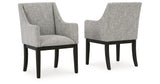 Burkhaus Beige/Dark Brown Dining Arm Chair, Set of 2 from Ashley Furniture - Luna Furniture