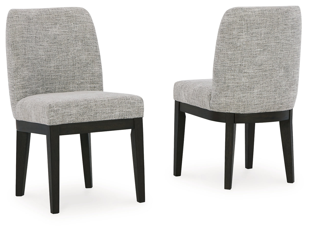 Burkhaus Beige/Dark Brown Dining Chair, Set of 2 from Ashley Furniture - Luna Furniture