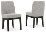Burkhaus Beige/Dark Brown Dining Chair, Set of 2 from Ashley Furniture - Luna Furniture