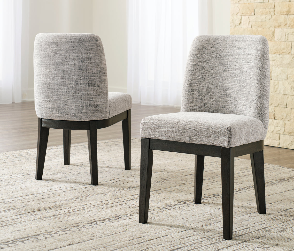 Burkhaus Beige/Dark Brown Dining Chair, Set of 2 from Ashley Furniture - Luna Furniture