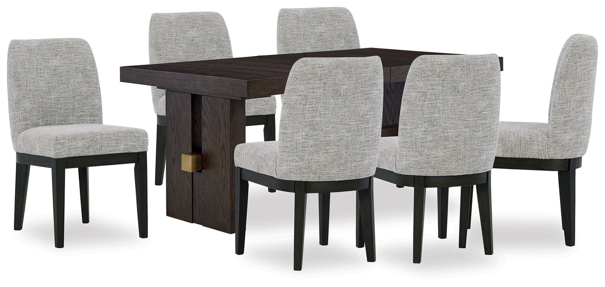 Burkhaus Dark Brown Extendable Dining Set from Ashley - Luna Furniture