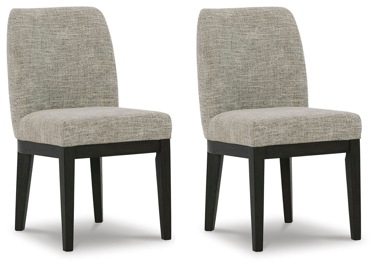 Burkhaus Beige/Dark Brown Dining Chair, Set of 2 from Ashley Furniture - Luna Furniture