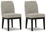Burkhaus Beige/Dark Brown Dining Chair, Set of 2 from Ashley Furniture - Luna Furniture