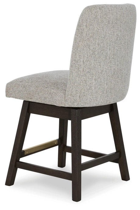 Burkhaus Beige/Dark Brown Counter Height Barstool, Set of 2 from Ashley - Luna Furniture