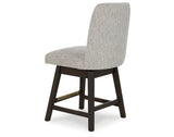 Burkhaus Dark Brown Counter Height Dining Table and 6 Barstools with Server from Ashley Furniture - Luna Furniture