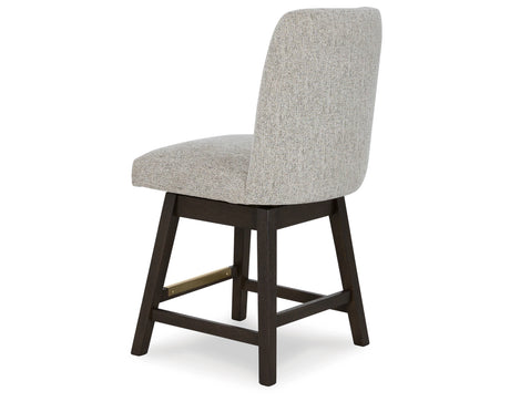 Burkhaus Beige/Dark Brown Counter Height Barstool, Set of 2 from Ashley Furniture - Luna Furniture