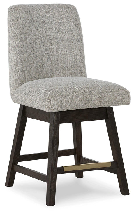 Burkhaus Beige/Dark Brown Counter Height Barstool, Set of 2 from Ashley - Luna Furniture