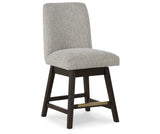 Burkhaus Dark Brown Counter Height Dining Table and 6 Barstools with Server from Ashley Furniture - Luna Furniture