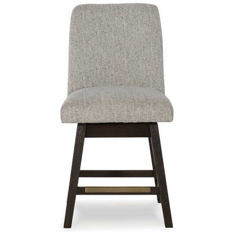 Burkhaus Beige/Dark Brown Counter Height Barstool, Set of 2 from Ashley Furniture - Luna Furniture