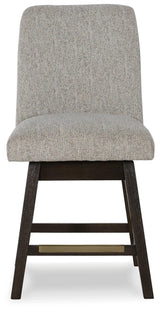 Burkhaus Beige/Dark Brown Counter Height Barstool, Set of 2 from Ashley - Luna Furniture