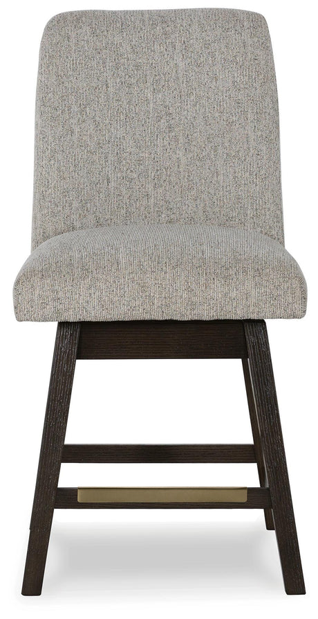 Burkhaus Beige/Dark Brown Counter Height Barstool, Set of 2 from Ashley - Luna Furniture