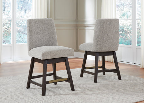 Burkhaus Dark Brown Counter Height Barstool, Set of 2 from Ashley - Luna Furniture
