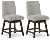 Burkhaus Beige/Dark Brown Counter Height Barstool, Set of 2 from Ashley - Luna Furniture