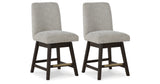 Burkhaus Beige/Dark Brown Counter Height Barstool, Set of 2 from Ashley - Luna Furniture
