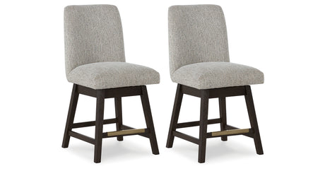 Burkhaus Beige/Dark Brown Counter Height Barstool, Set of 2 from Ashley - Luna Furniture