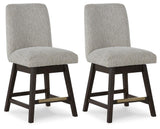 Burkhaus Beige/Dark Brown Counter Height Barstool, Set of 2 from Ashley - Luna Furniture