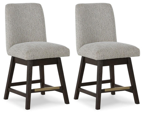 Burkhaus Beige/Dark Brown Counter Height Barstool, Set of 2 from Ashley - Luna Furniture