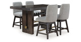 Burkhaus Dark Brown Counter Height Dining Table and 4 Barstools from Ashley - Luna Furniture