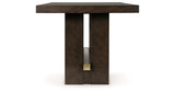 Burkhaus Dark Brown Counter Height Dining Table and 4 Barstools with Server from Ashley Furniture - Luna Furniture