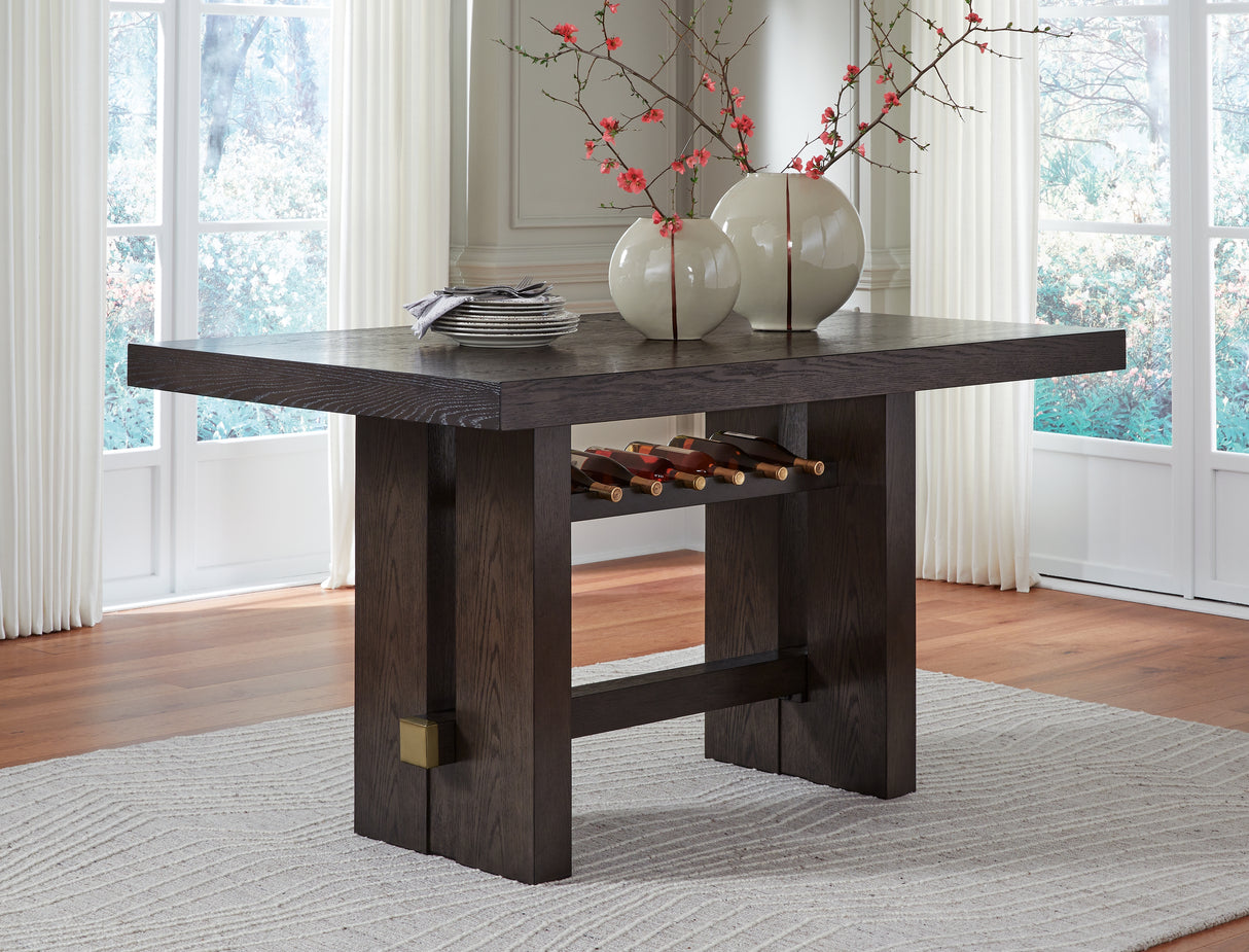 Burkhaus Dark Brown Counter Height Dining Table from Ashley Furniture - Luna Furniture