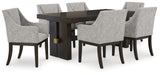 Burkhaus Dining Table and 6 Arm Chairs from Ashley Furniture - Luna Furniture