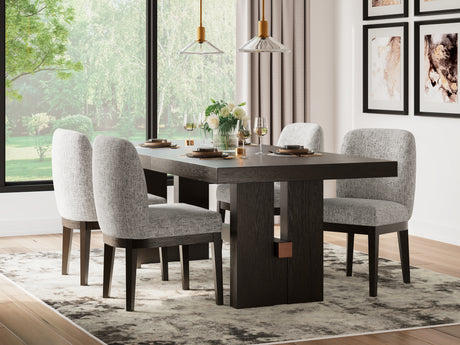 Burkhaus Dark Brown Dining Table and 8 Chairs from Ashley - Luna Furniture