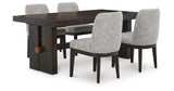 Burkhaus Dark Brown Dining Table and 4 Chairs from Ashley Furniture - Luna Furniture