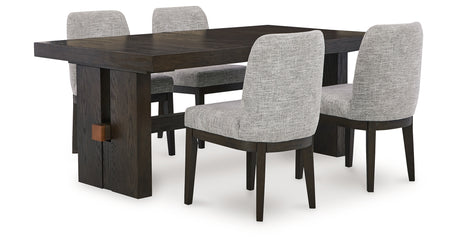 Burkhaus Dark Brown Dining Table and 4 Chairs from Ashley Furniture - Luna Furniture
