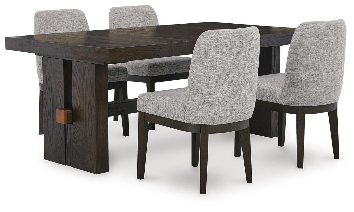 Burkhaus Dark Brown Extendable Dining Set from Ashley Furniture - Luna Furniture