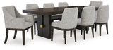 Burkhaus Dark Brown Dining Table and 8 Chairs from Ashley Furniture - Luna Furniture