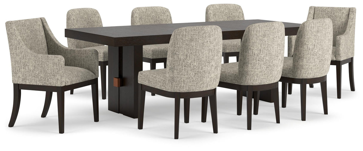 Burkhaus Dark Brown Extendable Dining Set from Ashley Furniture - Luna Furniture