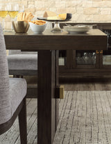 Burkhaus Dark Brown Dining Table and 8 Chairs from Ashley - Luna Furniture