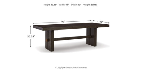 Burkhaus Dark Brown Dining Table and 6 Chairs from Ashley Furniture - Luna Furniture