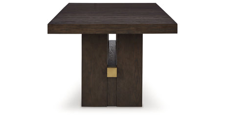 Burkhaus Dining Table and 8 Chairs with Storage in Dark Brown from Ashley - Luna Furniture