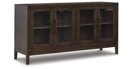 Burkhaus Dark Brown Counter Height Dining Table and 6 Barstools with Server from Ashley Furniture - Luna Furniture
