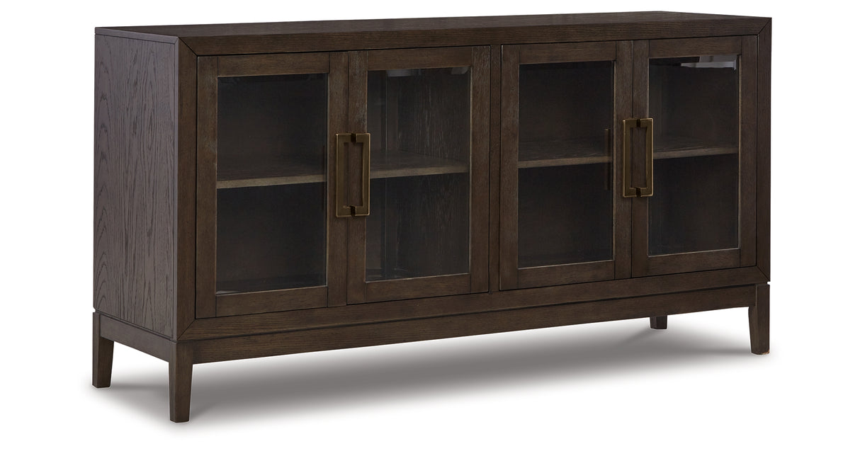 Burkhaus Dining Table and 8 Chairs with Storage in Dark Brown from Ashley - Luna Furniture