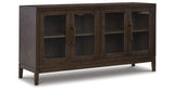 Burkhaus Dining Table and 8 Chairs with Storage in Dark Brown from Ashley - Luna Furniture